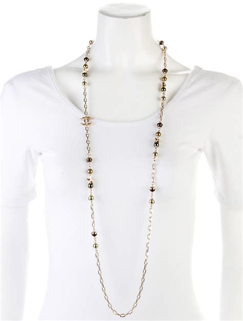 chanel long chain necklace